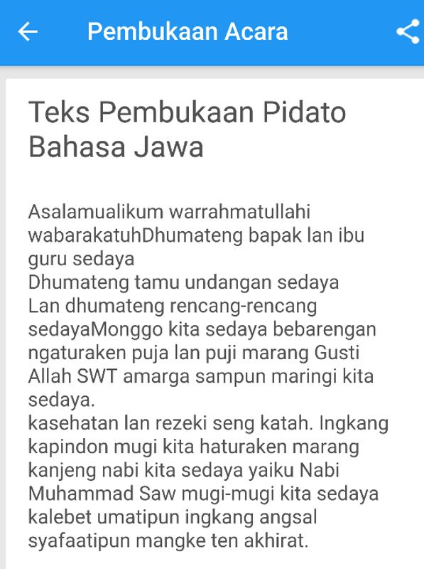 Kumpulan Ilmu Dan Pengetahuan Penting Contoh Pembukaan Pidato Bahasa Jawa