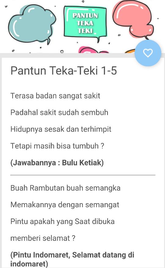 75 Pantun Teka Teki Dan Jawabannya Para Android Apk Baixar