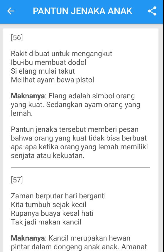 Kumpulan Pantun Jenaka Anak Sd Pour Android Telechargez L Apk