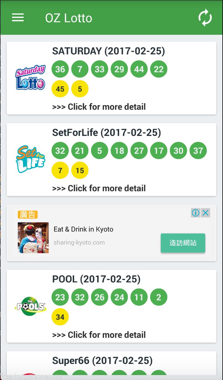 Australia Lotto Results (OZ lotto and other) for Android - APK Download