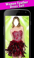 Women Feather Dress Suit Affiche