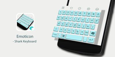 Emoji Keyboard-Blue Emoticon Affiche