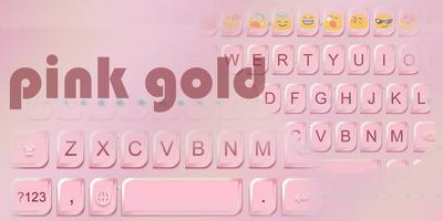 Pink Gold Keyboard Emoji پوسٹر