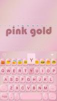 Pink Gold Keyboard Emoji اسکرین شاٹ 3