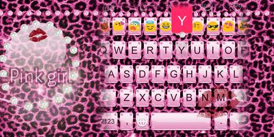 Emoji Keyboard-Pink Girl पोस्टर