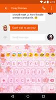 Emoji Keyboard-Pink Flower screenshot 2