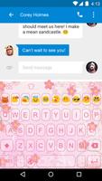 Emoji Keyboard-Pink Flower screenshot 3