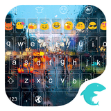Emoji Keyboard-Rainy Glass آئیکن