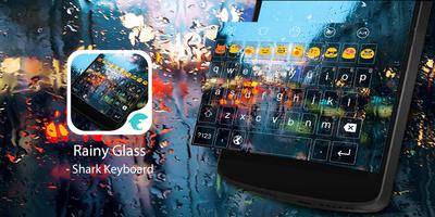 Emoji Keyboard-Rainy Glass पोस्टर