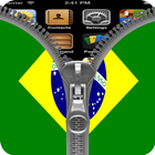 Brazil Flag Zipper Screenlock أيقونة