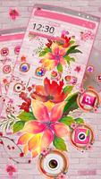 Girly Wall Pink Flower Theme poster