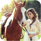 Girls and Horse wallpaper icône
