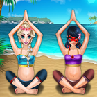 Ice Princess Queen & Ladybug Pregnant  Beach Yoga アイコン