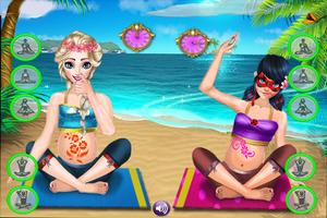 Ice Princess Queen & Ladybug Pregnant  Beach Yoga スクリーンショット 1