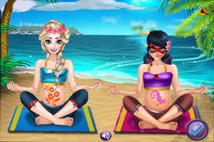 Ice Princess Queen & Ladybug Pregnant  Beach Yoga スクリーンショット 2