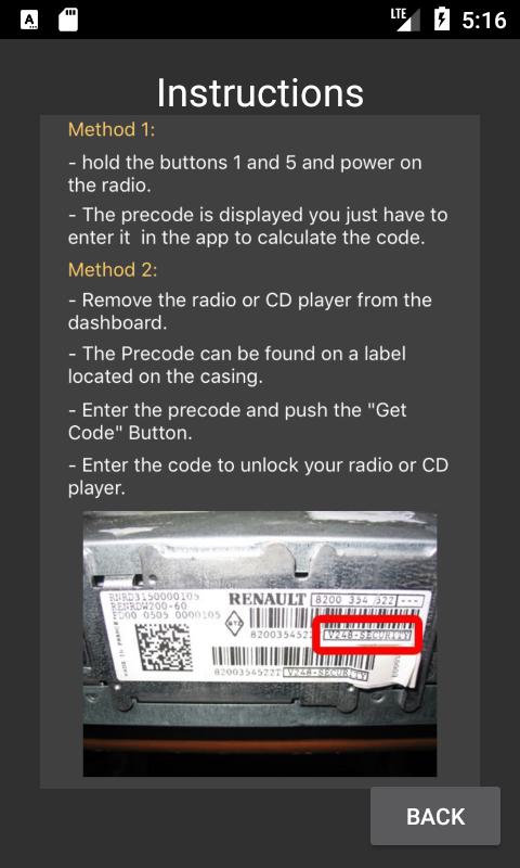 Renault Radio Code FREE für Android - APK herunterladen