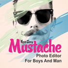 Mustache Makeover Stickers Packs For Boys & Men آئیکن