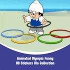 Olympic Funny HD Stickers For Rio Collection ikon