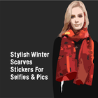 Stylish Winter Scarves Stickers For Selfies & Pics ikon