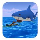 鲨鱼袭击游戏在海滩 图标