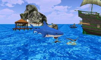 鯊魚襲擊遊戲在海灘 海報