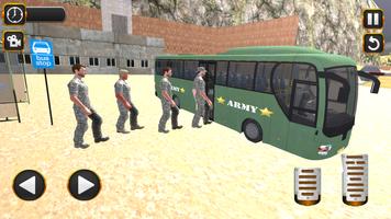Coach Bus Driving Simulator US Army Transporter 3D اسکرین شاٹ 2