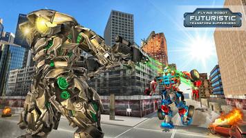 Flying Robot Futuristic Transform City Rescue Hero capture d'écran 1