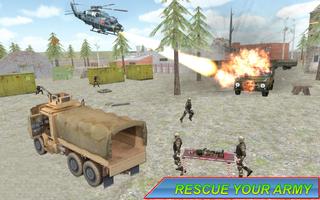 Army Rescue Mission Military Truck 3D: Zone de gue Affiche