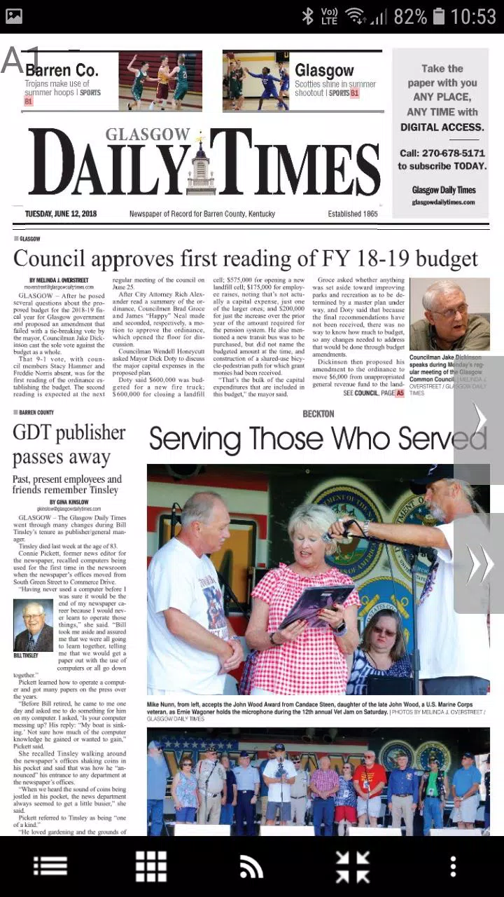 Glasgow Daily Times Newspaper