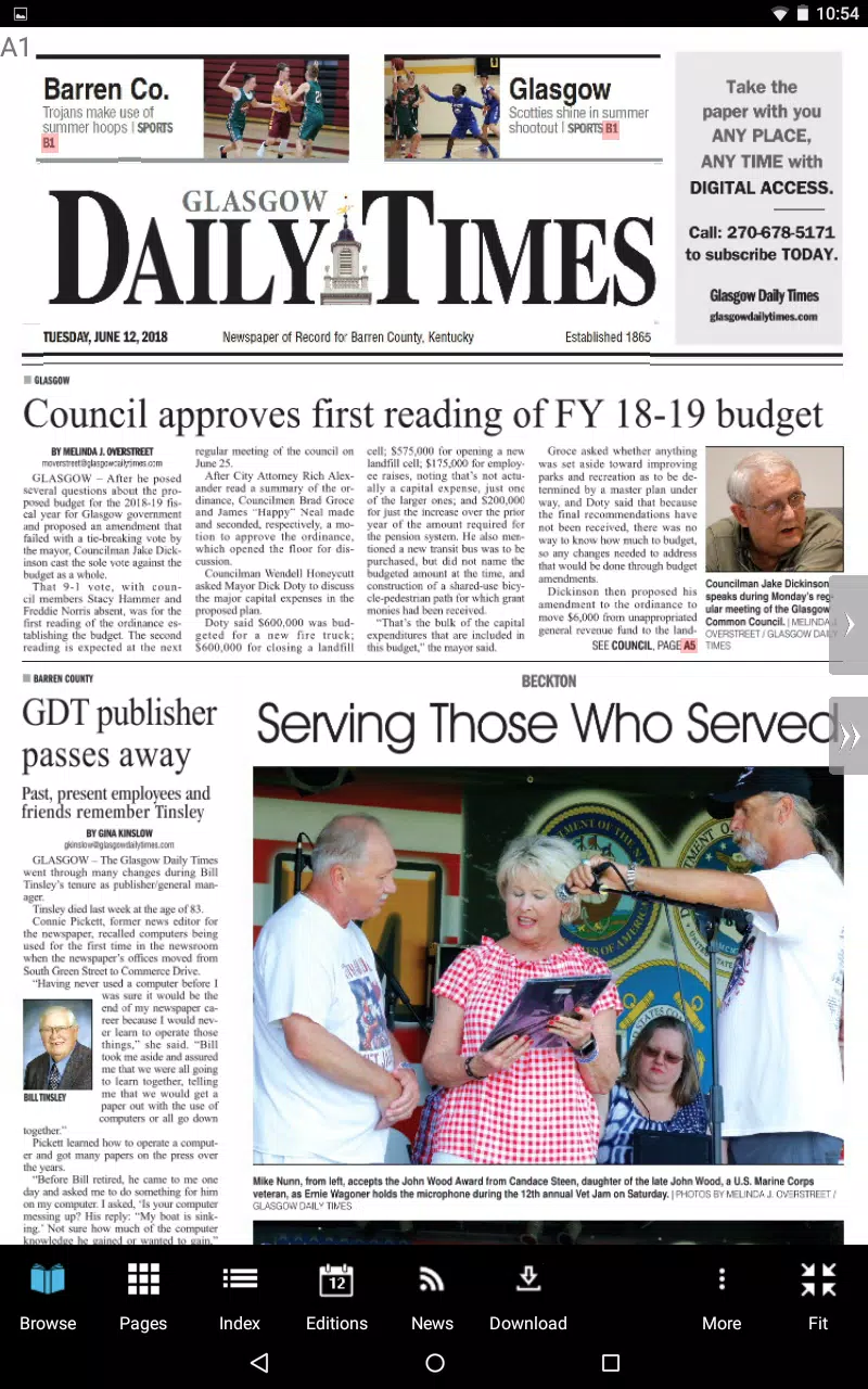 Glasgow Daily Times Newspaper