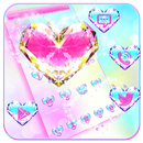 Glitter Crystal Heart Theme APK