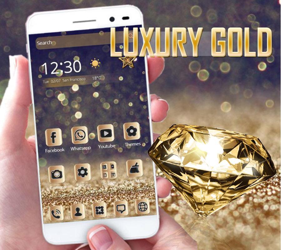 Бесконечное золото на андроид. Золотая тема для андроид. Deluxe золота. Luxury Gold пакет. Ватсап Люксери Голд.