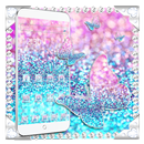 Silver Glitter Butterfly Theme APK
