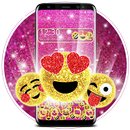 Purple Glitter Emoji Gravity Theme APK