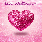 ⊑ Glitter Love & Glowing Flowers Wallpaper HD icône