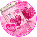 Pink Love Glitter Heart Theme APK