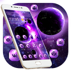 Glitter Purple Galaxy Theme ikona
