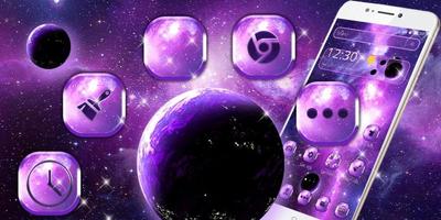 Glitter Purple Galaxy Theme screenshot 3
