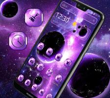 Glitter Purple Galaxy Theme plakat