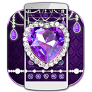 Purple Glitter Violet Diamond Theme APK