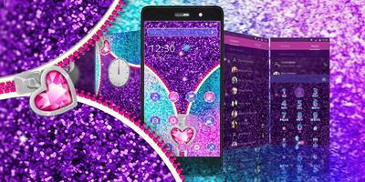 Glitter Zipper Theme captura de pantalla 3