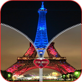 Paris Zipper Screen Lock HD icon