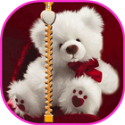 Teddy Bear Zipper Screen Lock آئیکن