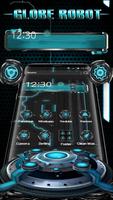 3D Blue Tech Globe Robot Theme captura de pantalla 2