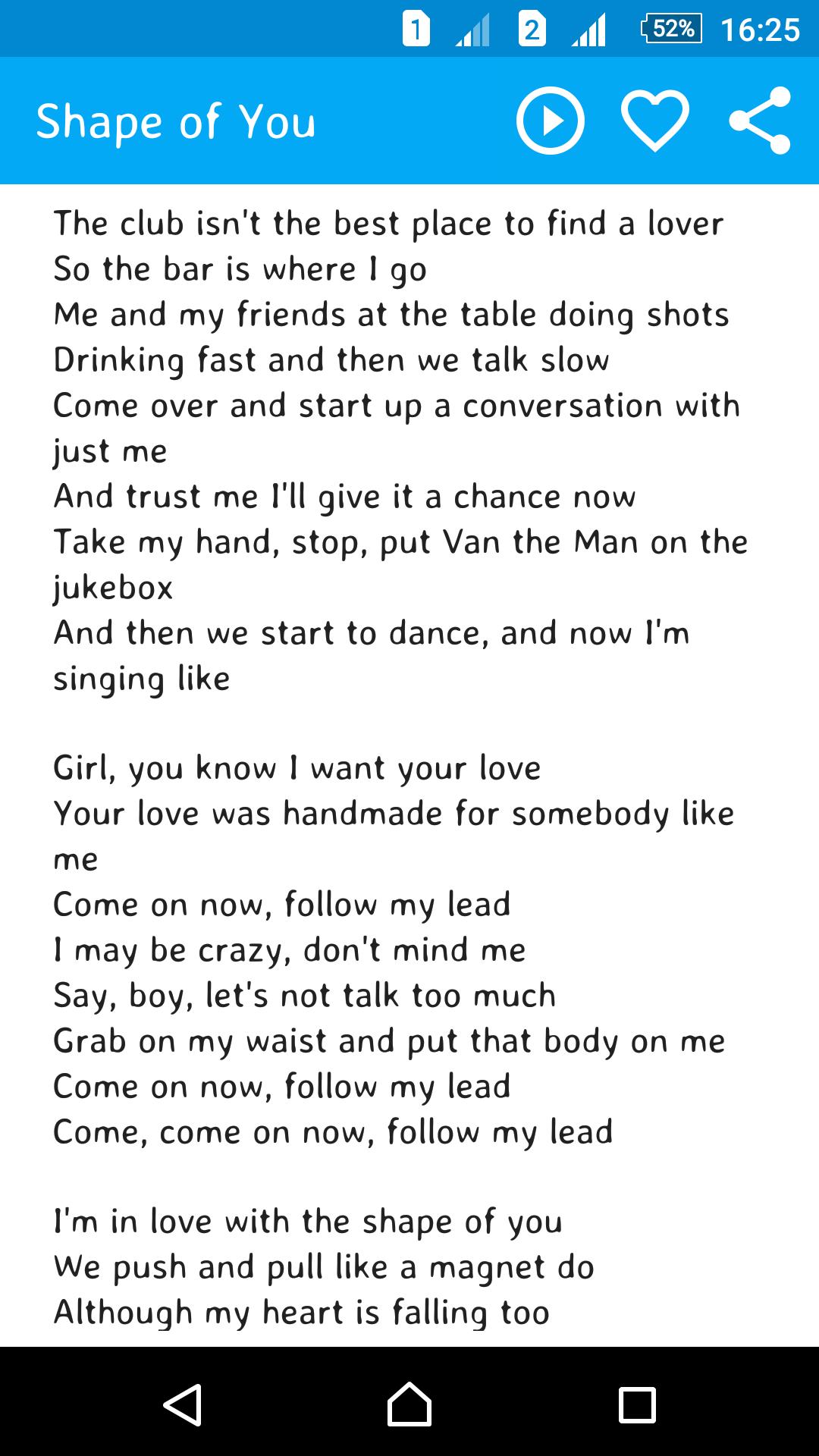 Divide Ed Sheeran Lyrics Fur Android Apk Herunterladen