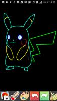 Poster Draw Glow Pokemon