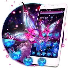 Glowing Purple Butterfly Theme APK Herunterladen