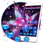 Glowing Purple Butterfly Theme icône