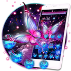 آیکون‌ Glowing Purple Butterfly Theme