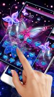 Glowing Purple Butterfly Theme 截圖 1